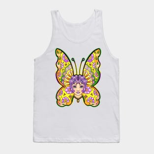 Butterfly girl traditional tattoo style Tank Top